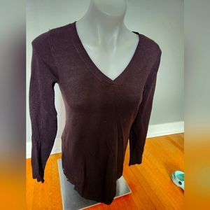 3/$20 WHBM black sweater tunic with gold buttons size S